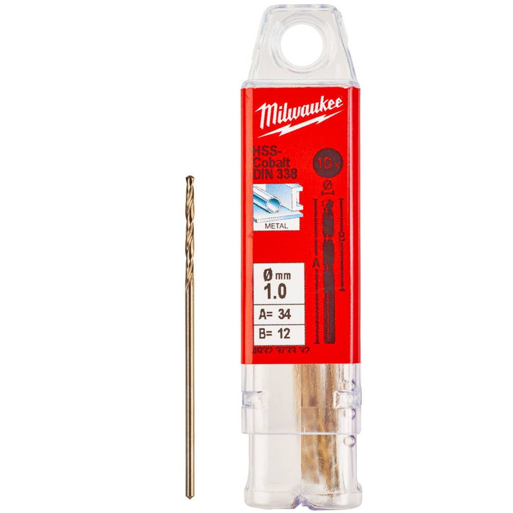 Сверло по металлу 1x34 мм HSS-Co (10 шт) Milwaukee (4932373332)