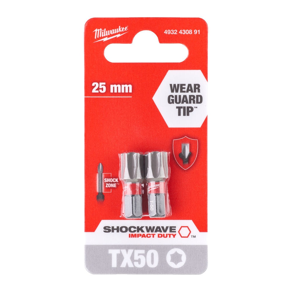 Бита Shockwave Impact Duty TX50 25 мм (2 шт) Milwaukee (4932430891)