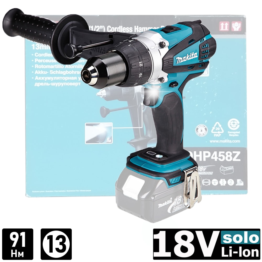 Дрель-шуруповерт ударная аккумуляторная DHP458Z (DHP 458 Z) MAKITA