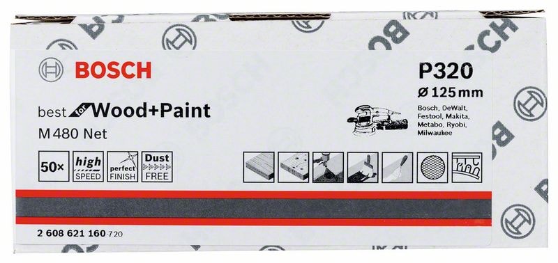 Шлифлист-сетка Best for Wood and Paint 125 мм Р320 BOSCH (2608621160), фото 4