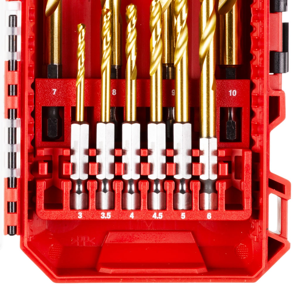 Набор сверл по металлу 3-10 мм (10 шт) Shockwave HSS-G Tin Red Hex GEN II Milwaukee (4932493865), фото 3