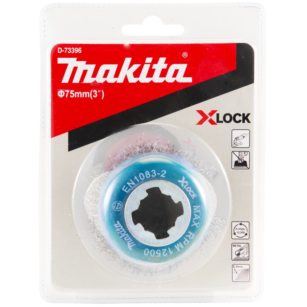 Щетка проволочная чашечная (d75 мм / пров 0,3 мм / X-lock), MAKITA