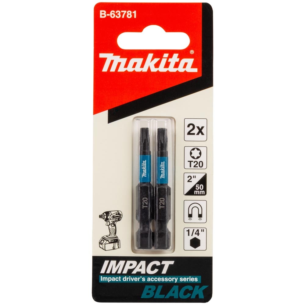 Бита Impact Black T20 50 мм E-form (2 шт), MAKITA