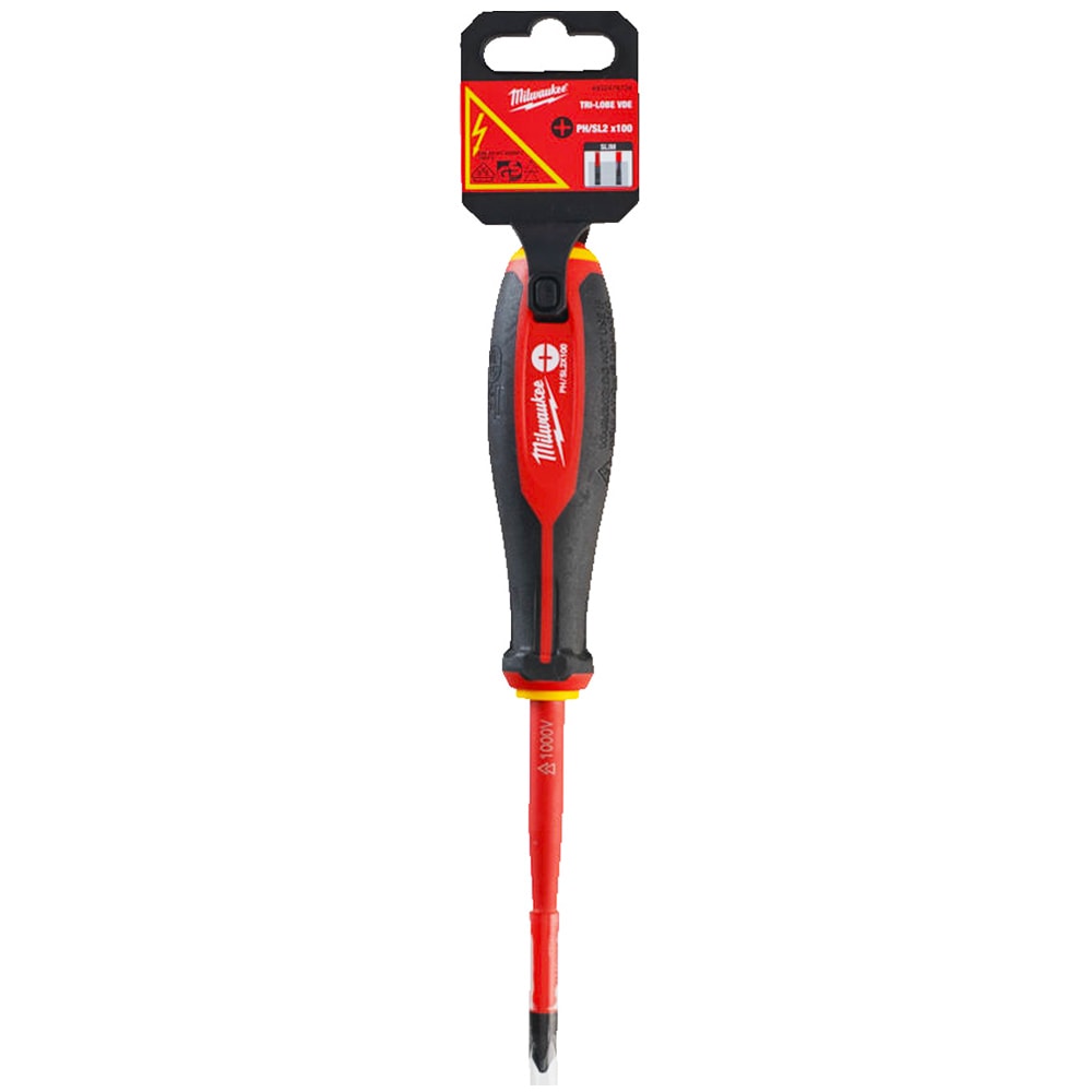 Отвертка VDE PH/SL2x100 диэлектрическая Milwaukee (4932478734)