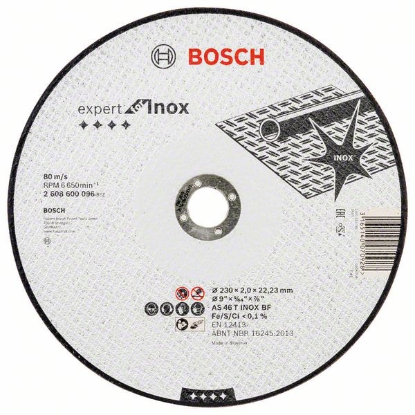 Круг отрезной 230х2,0х22,23 мм Expert for Inox, BOSCH