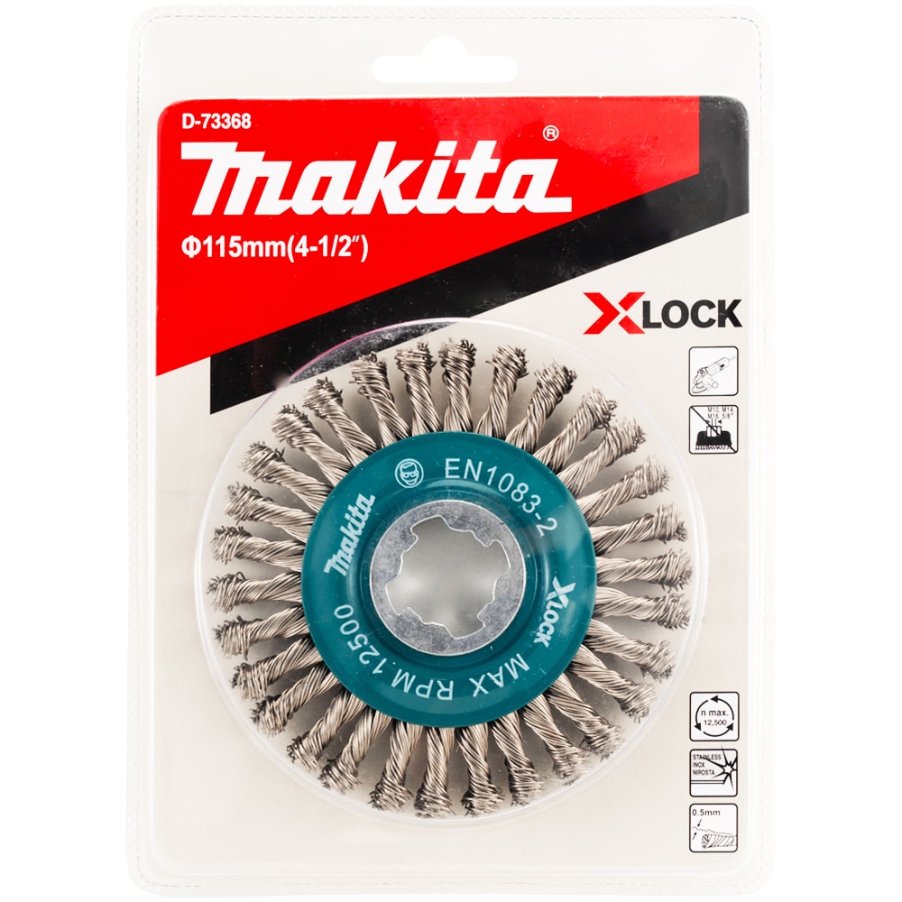 Щетка дисковая, проволочная (115 мм / X-LOCK) MAKITA (D-73368)