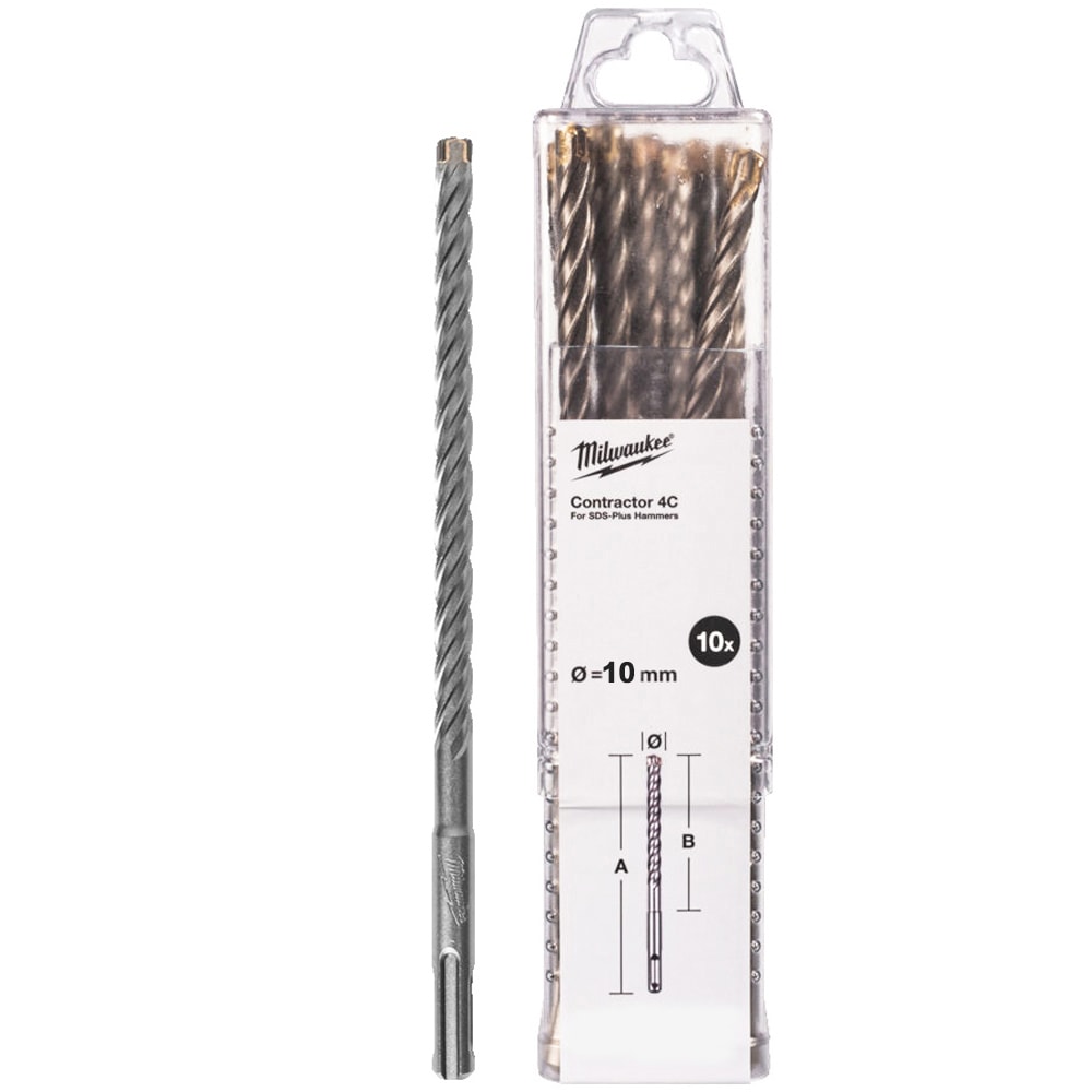 Бур по армированному бетону SDS-Plus CONTRACTOR 4C 10x150x210 мм (10 шт) Milwaukee (4932498889)