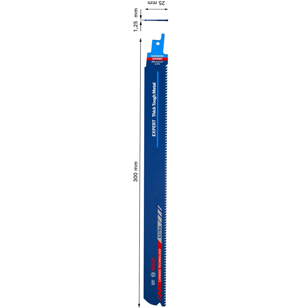 Пильное полотно S1255CHC EXPERT Thick Tough Metal (1 шт / 300 мм) BOSCH (2608900371), фото 2
