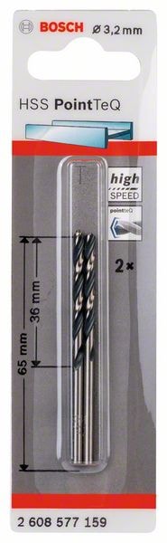 Сверло по металлу HSS PointTeQ 3,2 мм (2 шт), BOSCH