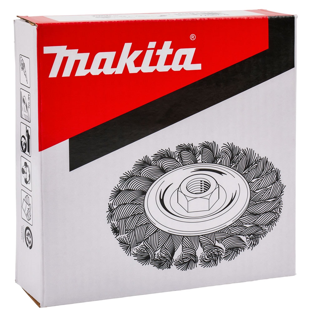 Щетка дисковая проволочная (125 мм / проволка 0,5 мм / М14х2) MAKITA (D-29577), фото 4