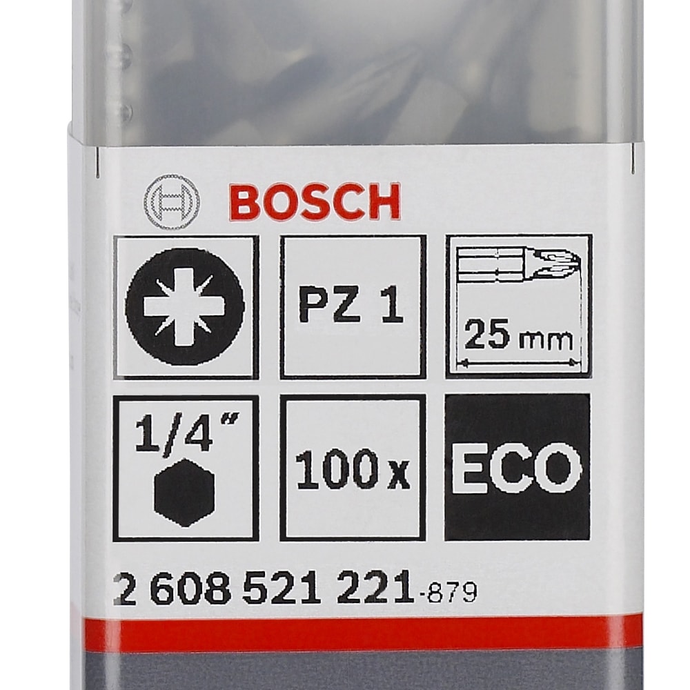 Бита крестообразная ECO PZ1 25 мм (100 шт) BOSCH (2608521221), фото 3