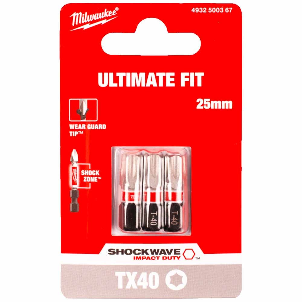 Бита ударная Shockwave Impact Duty TX40 25 мм (3 шт) Milwaukee (4932500367)