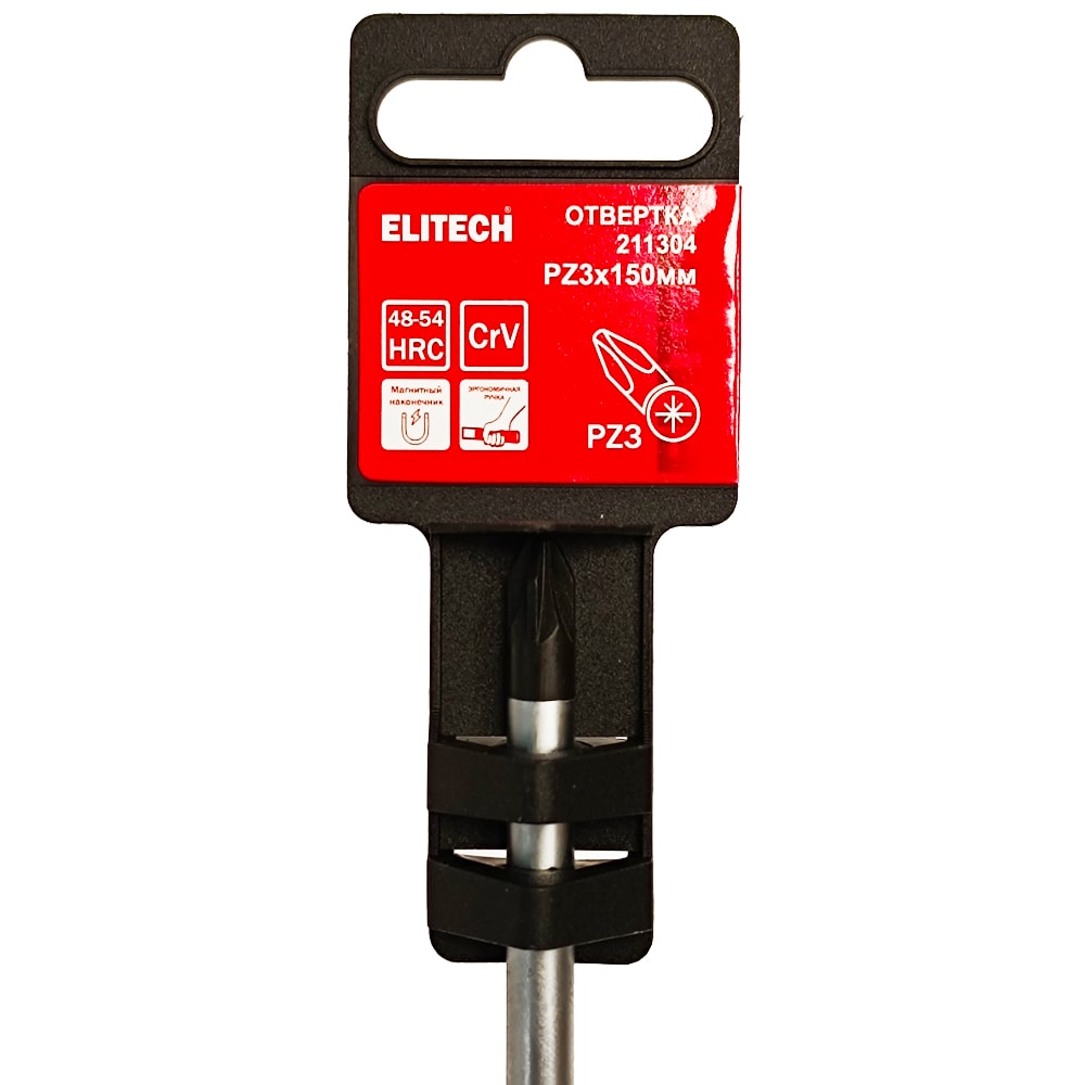 Отвертка PZ3 х 150 мм с магнитным наконечником ELITECH (211304), фото 2
