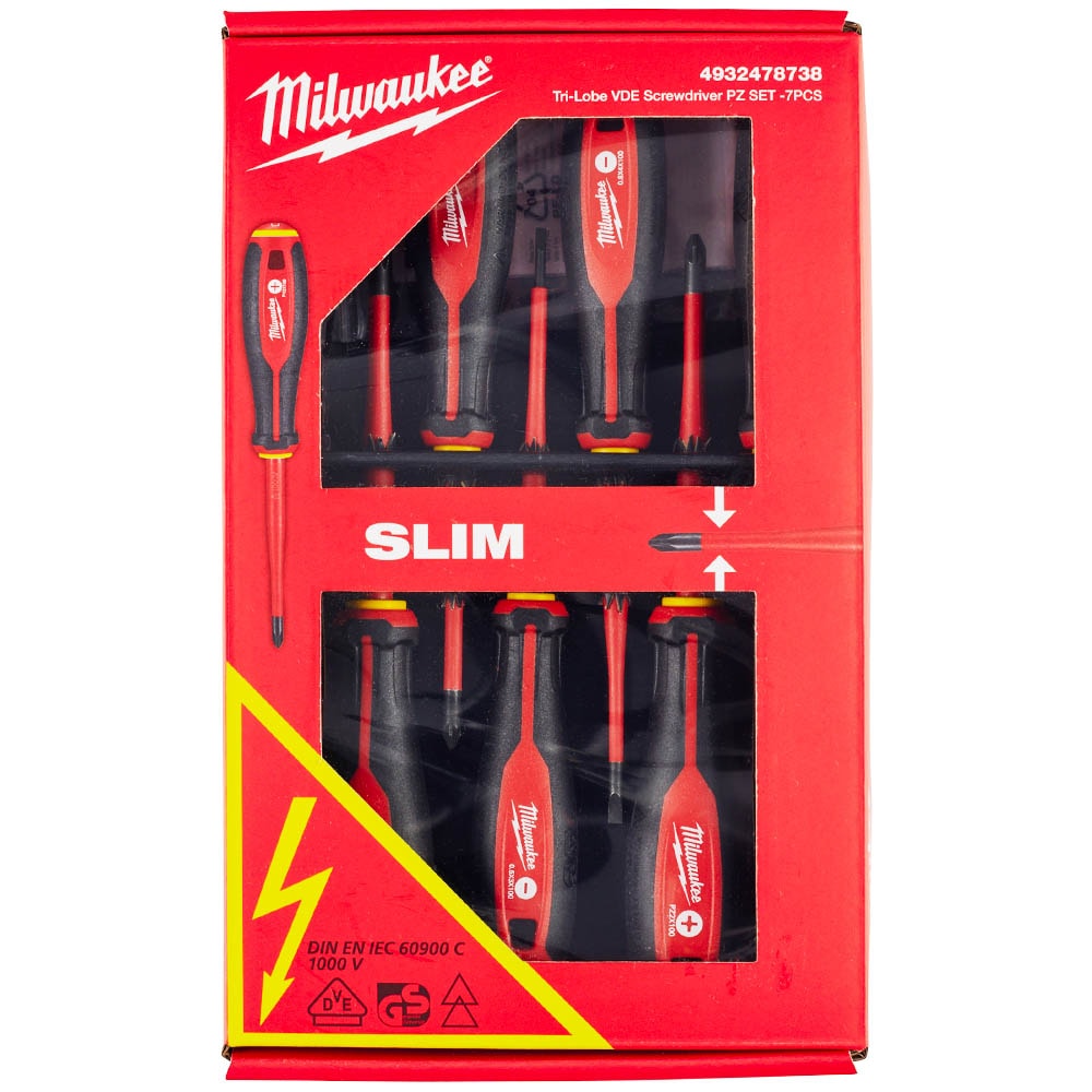 Набор диэлектрических отверток VDE PH / PZ / SL (7 шт) Milwaukee (4932478738)