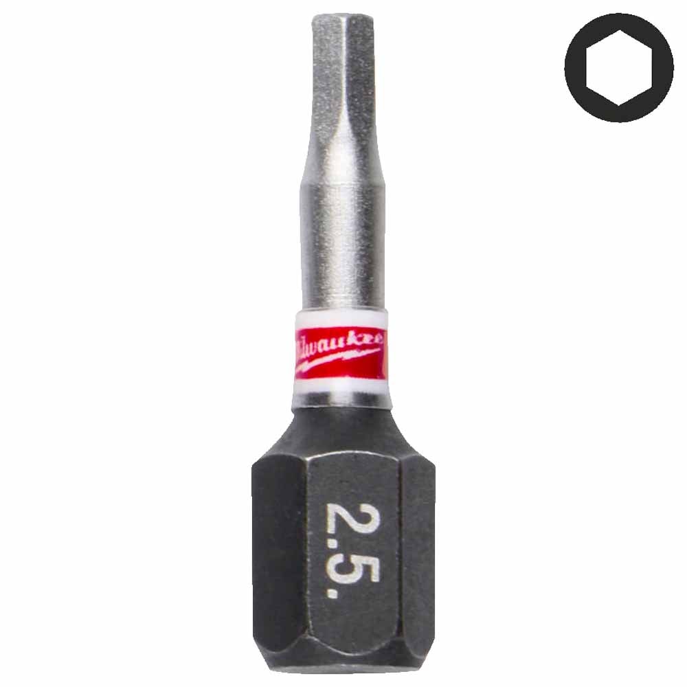 Бита ударная Shockwave Impact Duty HEX2.5 25 мм (3 шт) Milwaukee (4932500378), фото 2