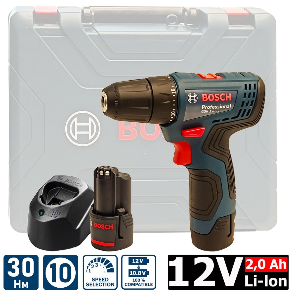 Дрель-шуруповерт аккумуляторная GSR 120-LI Professional BOSCH (06019G8000)