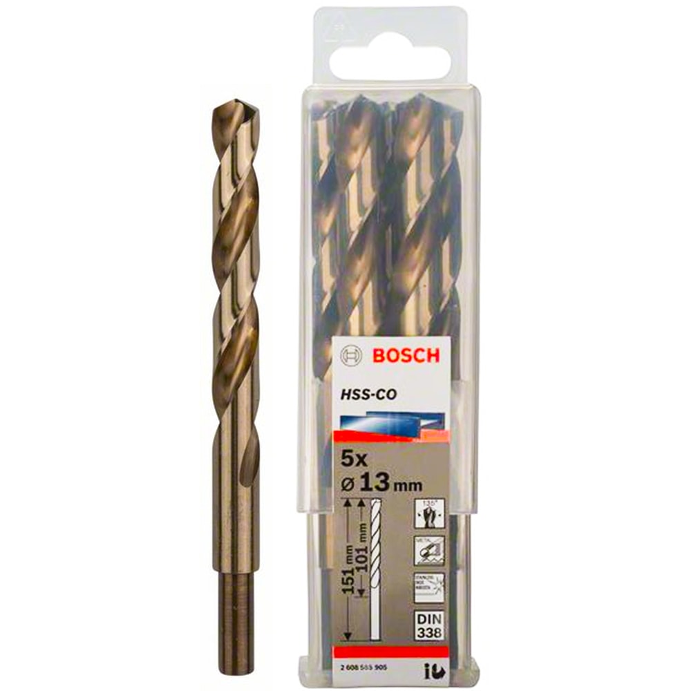Сверло по металлу 13x101x151 мм HSS-Co (5 шт) BOSCH (2608585905)