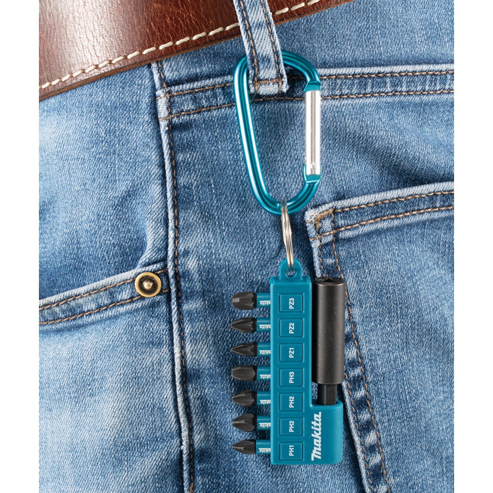 Набор ударных бит Impact Black 25 мм (8 шт) с карабином MAKITA (E-11994), фото 4