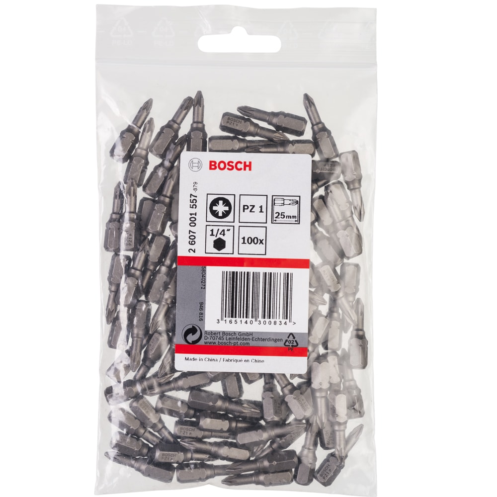 Бита крестообразная Extra Hart PZ1 25 мм (100 шт) BOSCH (2607001557), фото 3