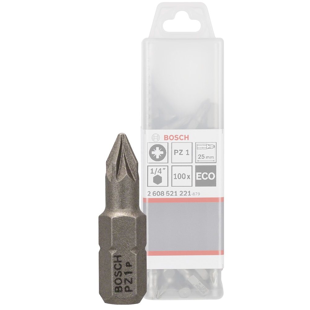 Бита крестообразная ECO PZ1 25 мм (100 шт) BOSCH (2608521221)