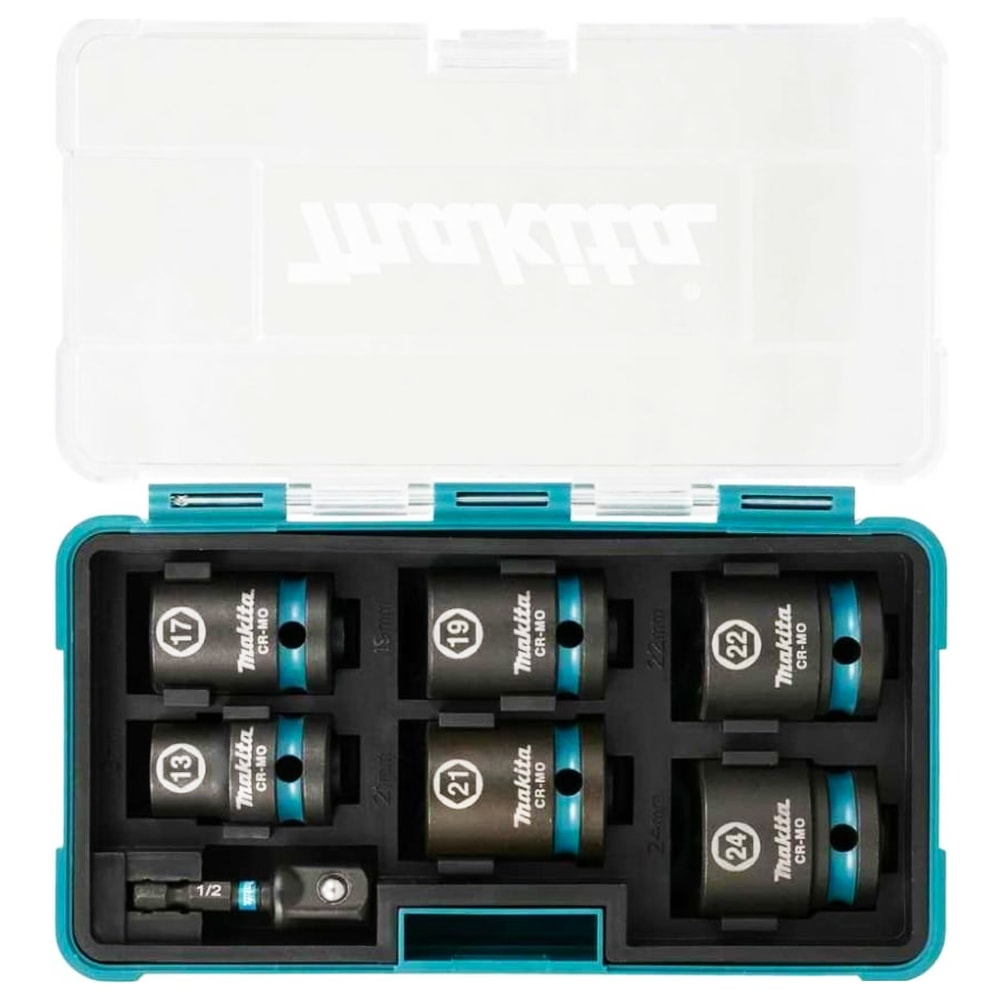 Набор_Головки торцевые ударные 1/2" 13 - 24 мм Impact Black (7 шт / кейс), MAKITA
