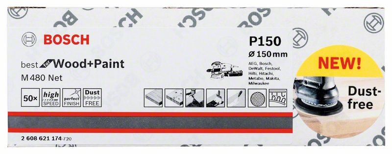 Шлифлист-сетка Best for Wood and Paint 150 мм Р150 BOSCH (2608621174), фото 4
