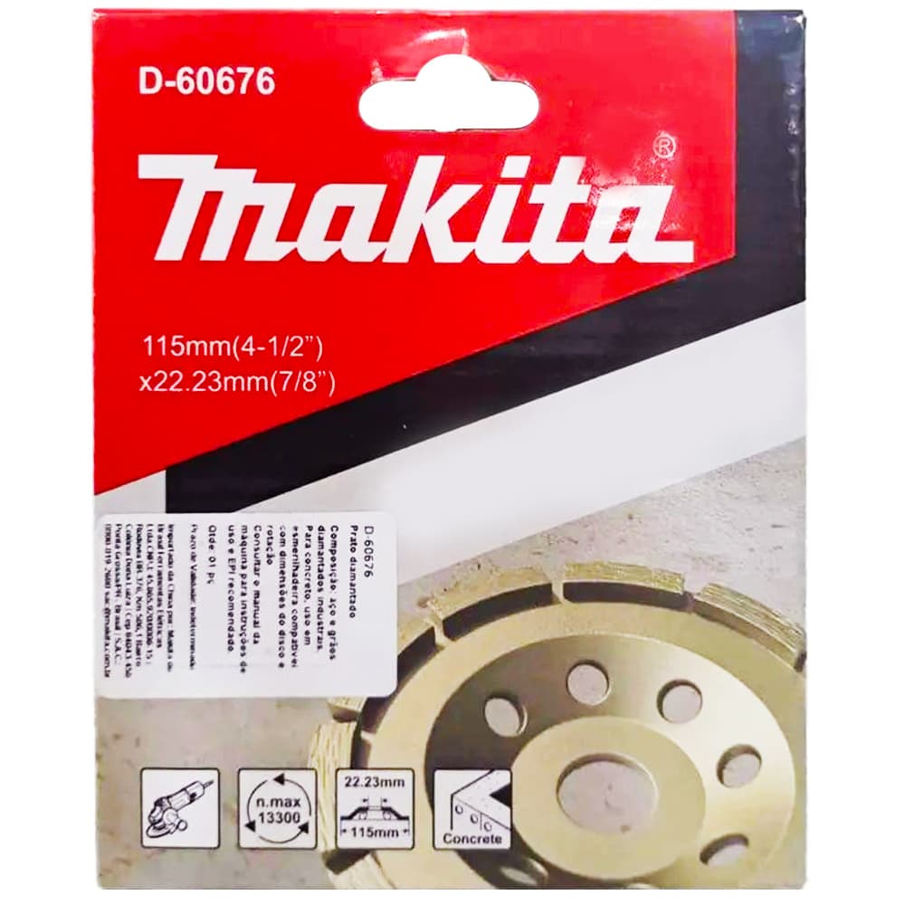 Алмазная шлифовальная чашка 115x22,23x5 мм однорядная "Эконом" MAKITA (D-60676)