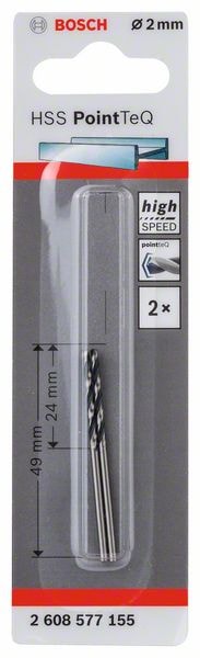 Сверло по металлу 2х49 мм HSS PointTeQ BOSCH (2608577155)