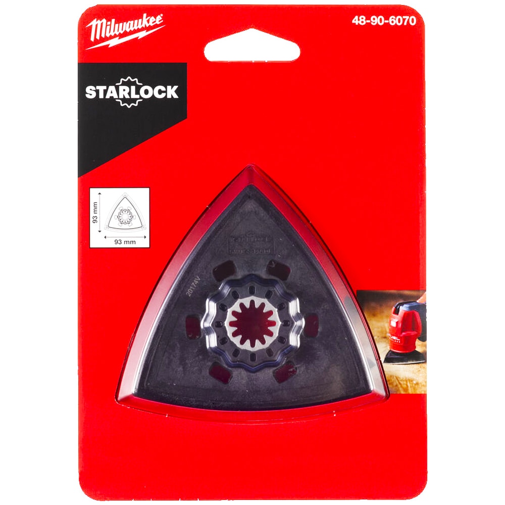 Подошва шлифовальная с липучкой 93 х 93 мм Starlock Milwaukee (48906070)
