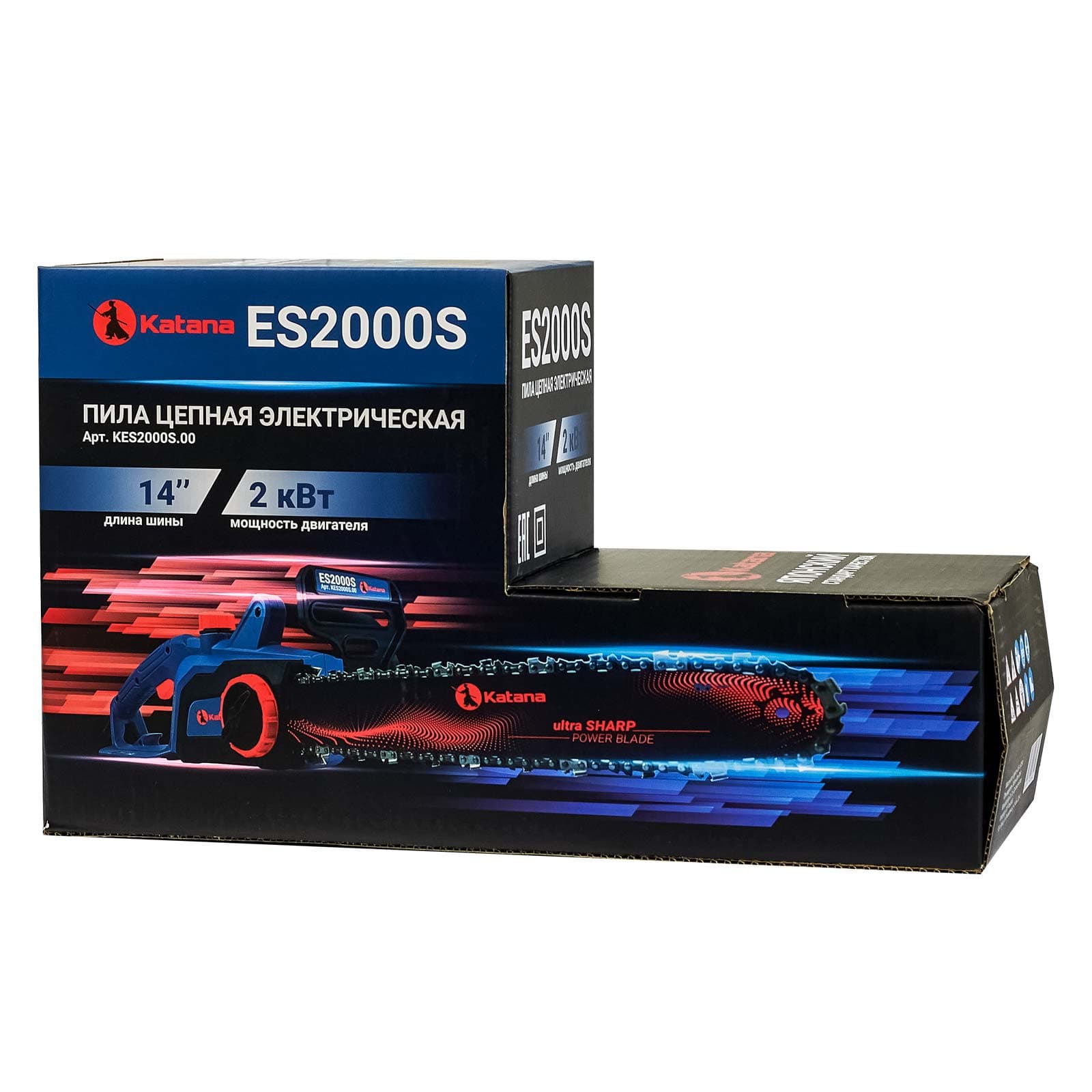 Пила цепная электрическая Katana ES2000S(шина 35 см(14"),3/8" LP,1.3 мм,2000 Вт,53 звена), фото 3