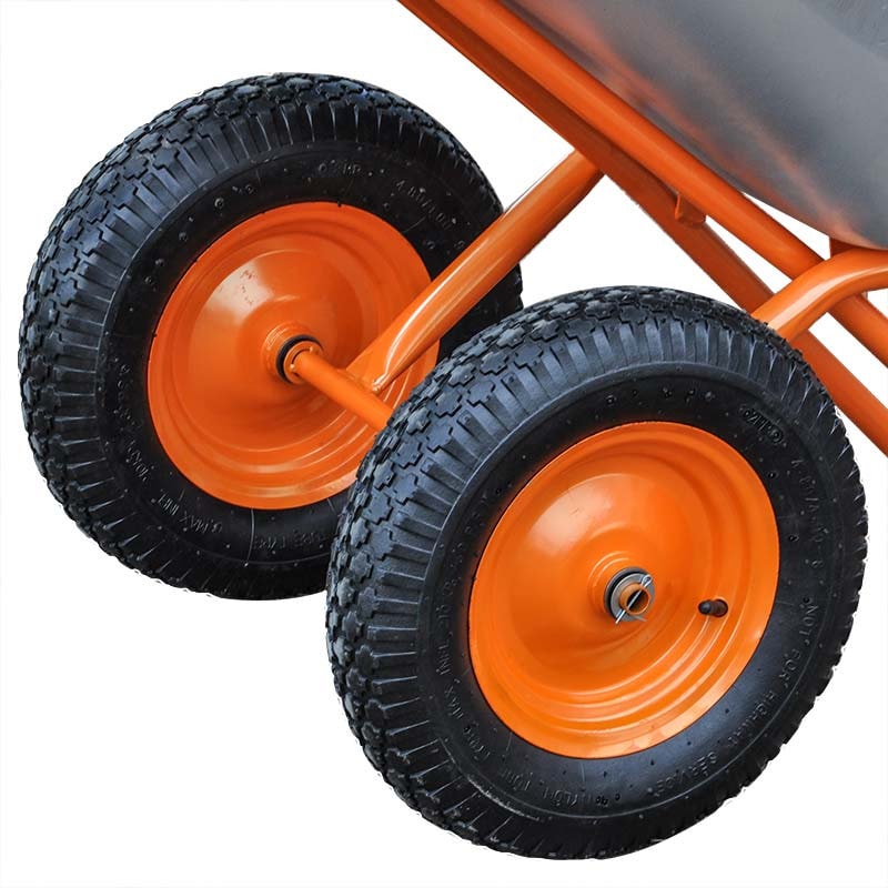 Тачка строительная BRADO 2x130 expert PRO (до 130 л, до 350 кг, 2x4.00-8, пневмо, ось 20*80), фото 3