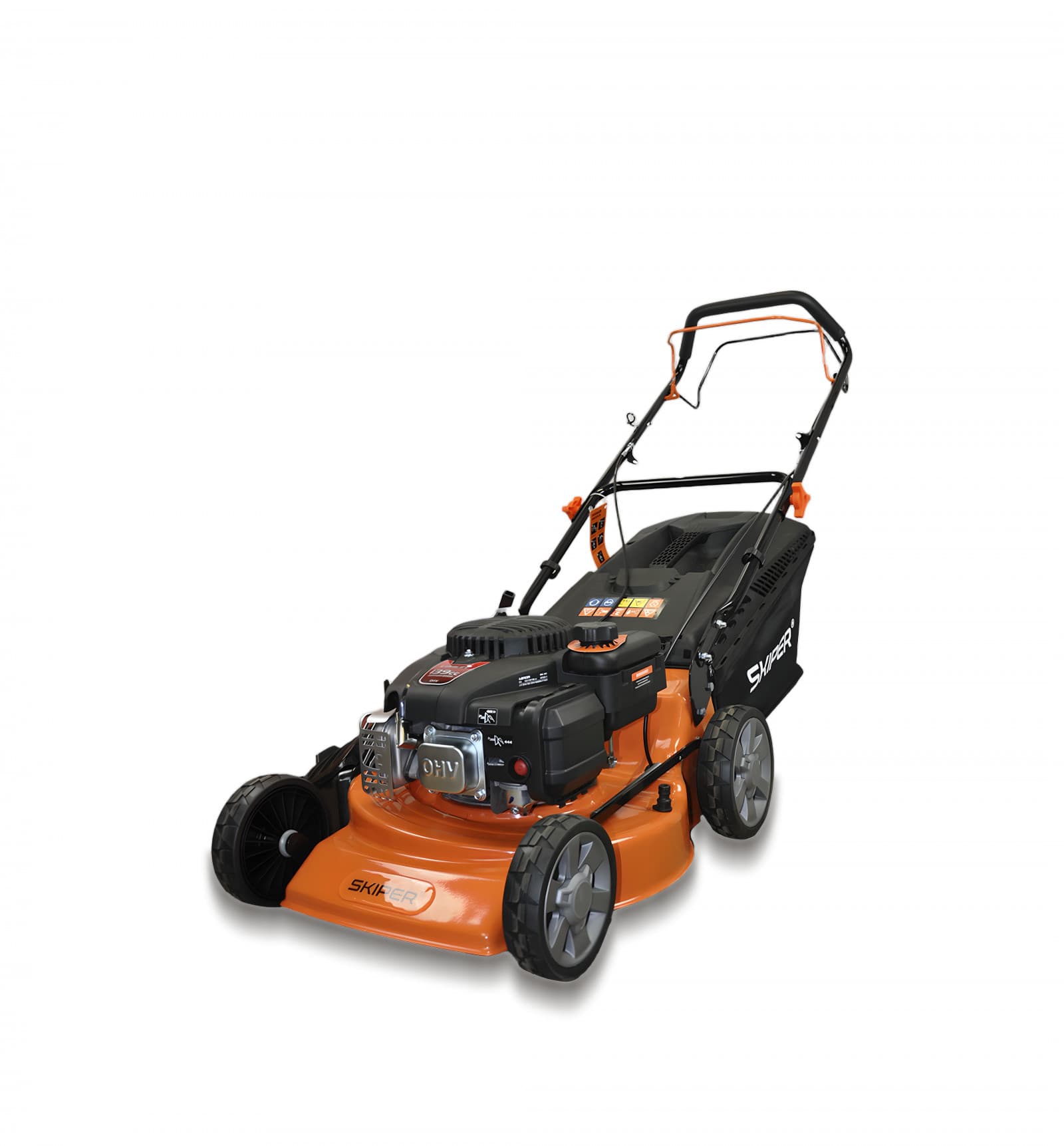 Газонокосилка бензиновая SKIPER GW463S (46см, самох, Loncin 4лс, стал.дека, тр-сб.70л, мульч, +НОЖ)