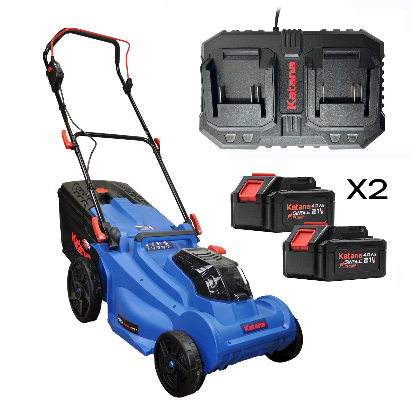 Газонокосилка аккум.KATANA KW430+2 Аккум.KATANA B4000 SinglePOWER+Зарядное устр.KATANA С5000-1