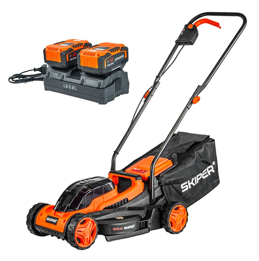 Газонокосилка аккумуляторная SKIPER KW320 (32см, бесщёт.двиг, 2акк*21В*4А/ч)