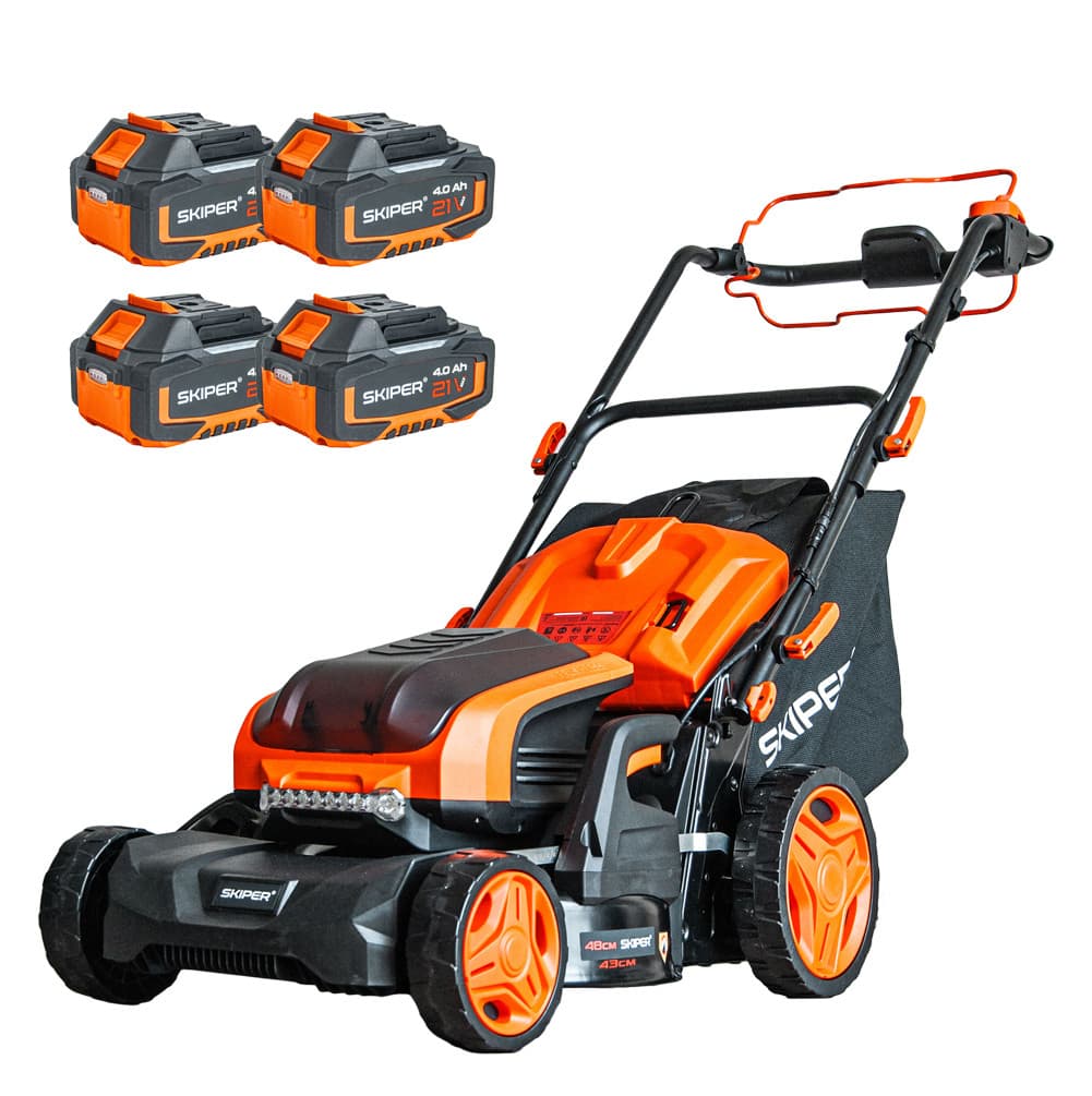 Газонокосилка аккумуляторная SKIPER SW480 (48см,самоход,бесщёт.двиг,мульч.,4акк*21В*4А/ч)