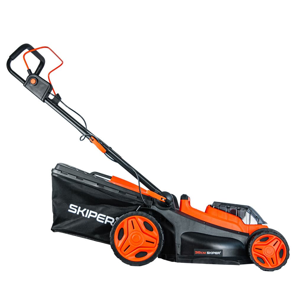 Газонокосилка аккумуляторная SKIPER KW380 (38см, бесщёт.двиг, мульчирование, 2акк*21В*4А/ч), фото 4