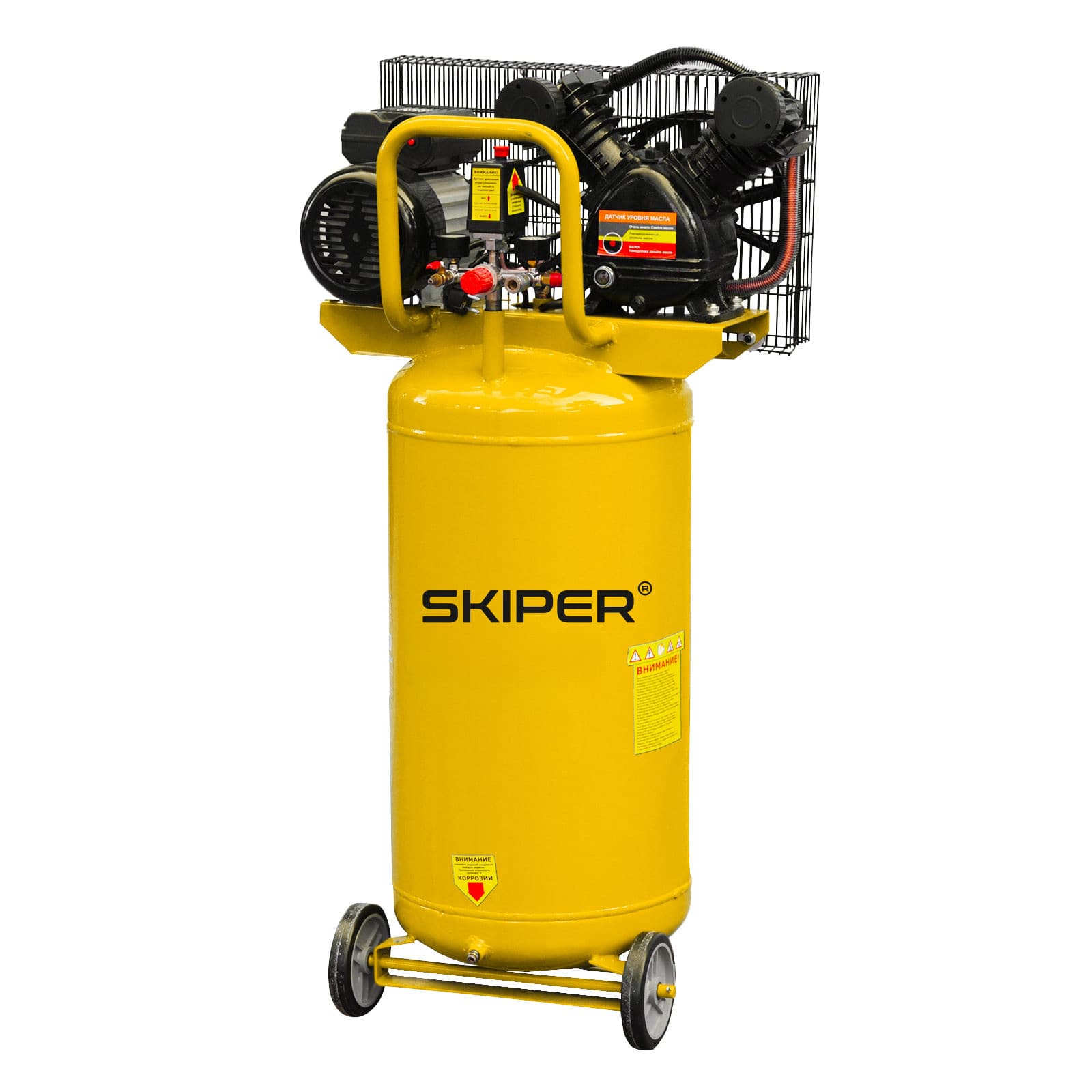 Воздушный компрессор SKIPER IBL3100V-2 (до 380л/мин, 8атм, 100л, 230В, 2.2кВт, вертикальн рессив)