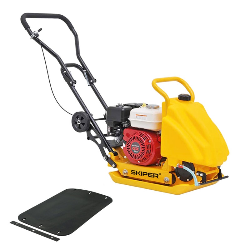 Виброплита SKIPER C60H-WMT (Honda GX160, 5.5лс, пл53х37см, 11кН, 25м/мин, бак/вод, рез ковр, колёса)